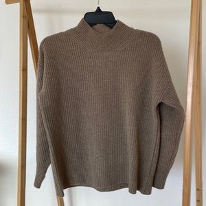 Asket Mockneck Sweater Brown Mélange Wool
